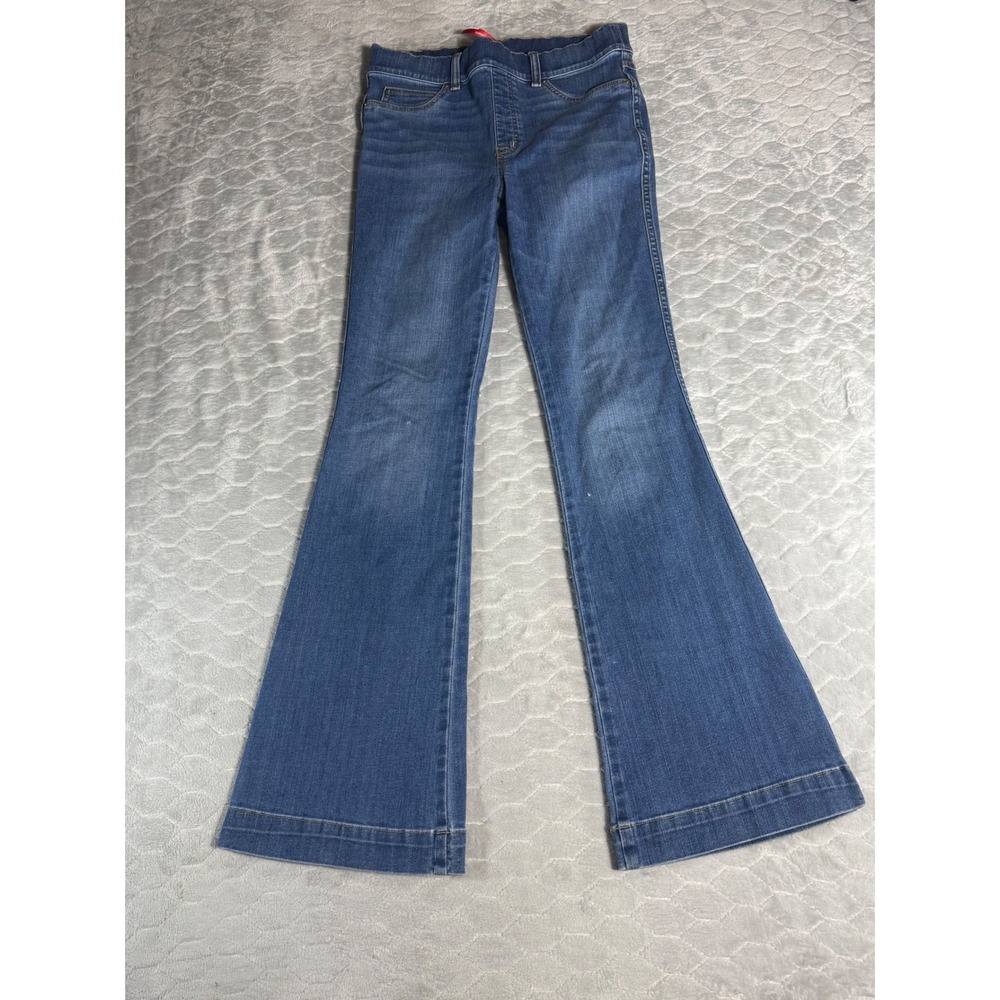 Spanx Women Medium Wash Flare Bell Bottom Jeans Pull On Retro Y2K Size M